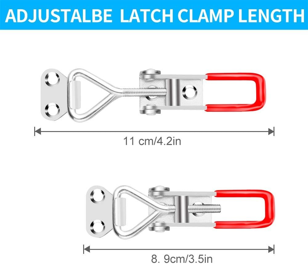 6 Pack Toggle Latch Clamp 4001, Adjustable Latch, Smoker Clamps Red Metallic
