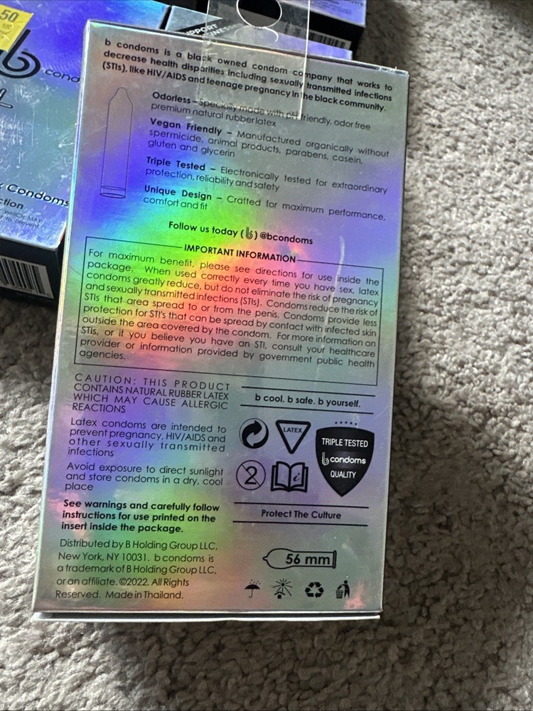 B Condoms Lubricated Platinum L