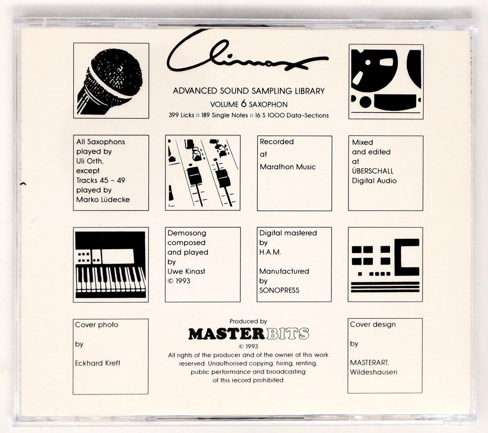 Masterbits Climax Collection 6 Saxophon Sample Library/Sound Library/Sampling CD