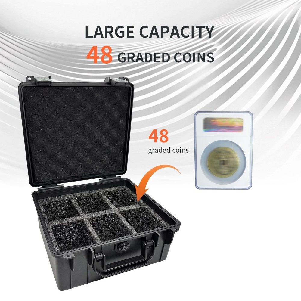 Graded Coin Storage Box, Graded Coin Slab Plastic Case Fits for 48 PCGS or NG...