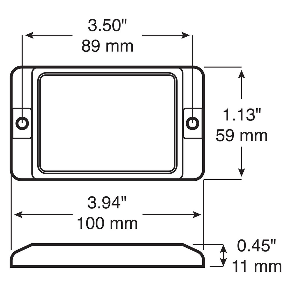 Peterson M215A 215 Series 4"x1" Amber Rectangular LED Side Marker Light