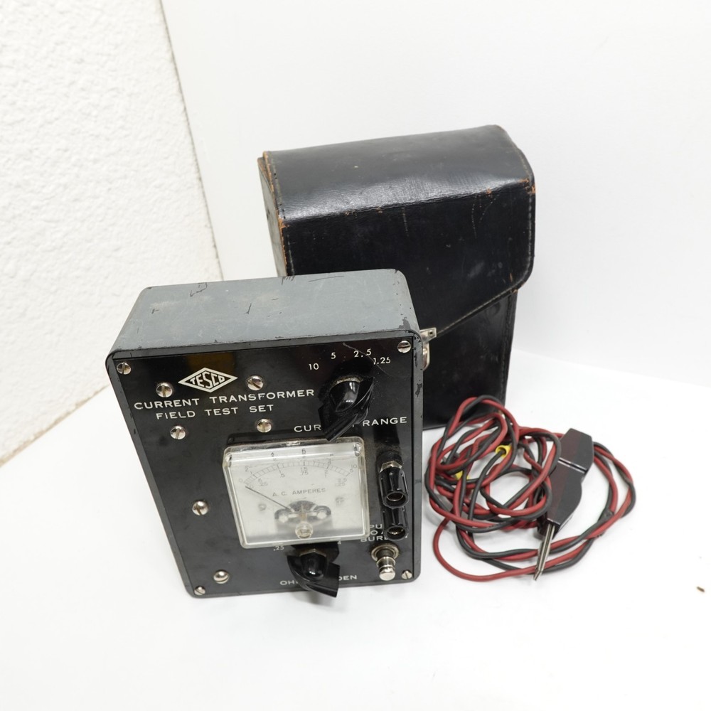 Tesco Current Transformer Field Test Set AC Amperes Meter w/ Leads Case