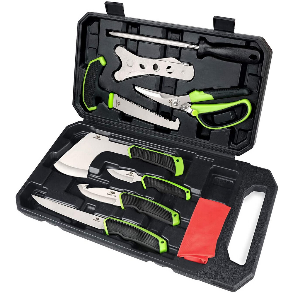 Mossy Oak Hunting Field Dressing Kit 10PC Butcher Game Processing Set w/Case NEW