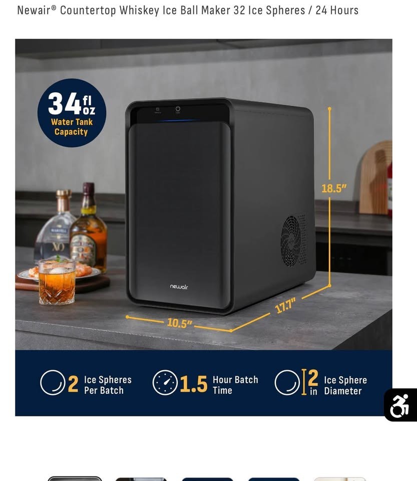 NEWAIR COUNTERTOP WHISKEY ICE BALL MAKER