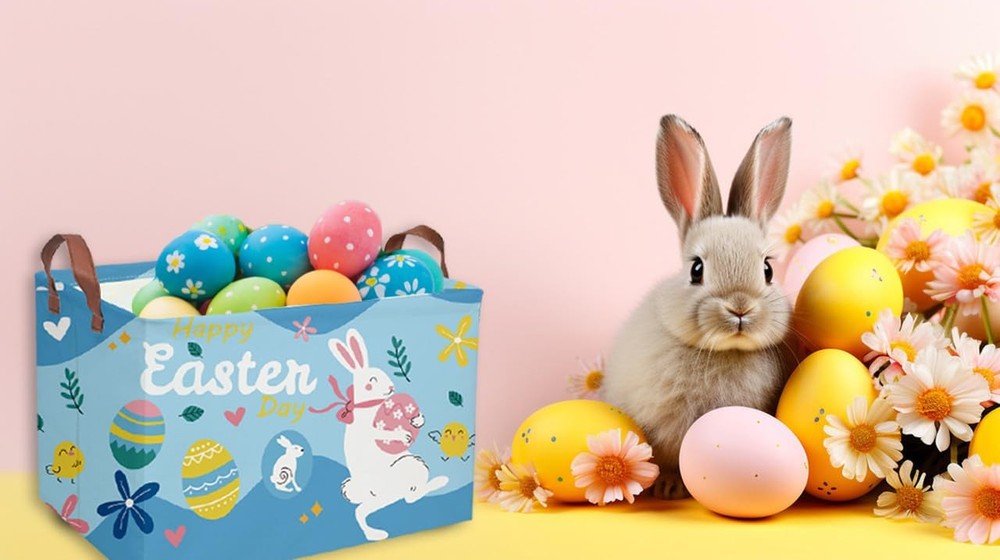 Essme Rectangular Easter Basket, Kids Storage bin Organizer with Handles for ...