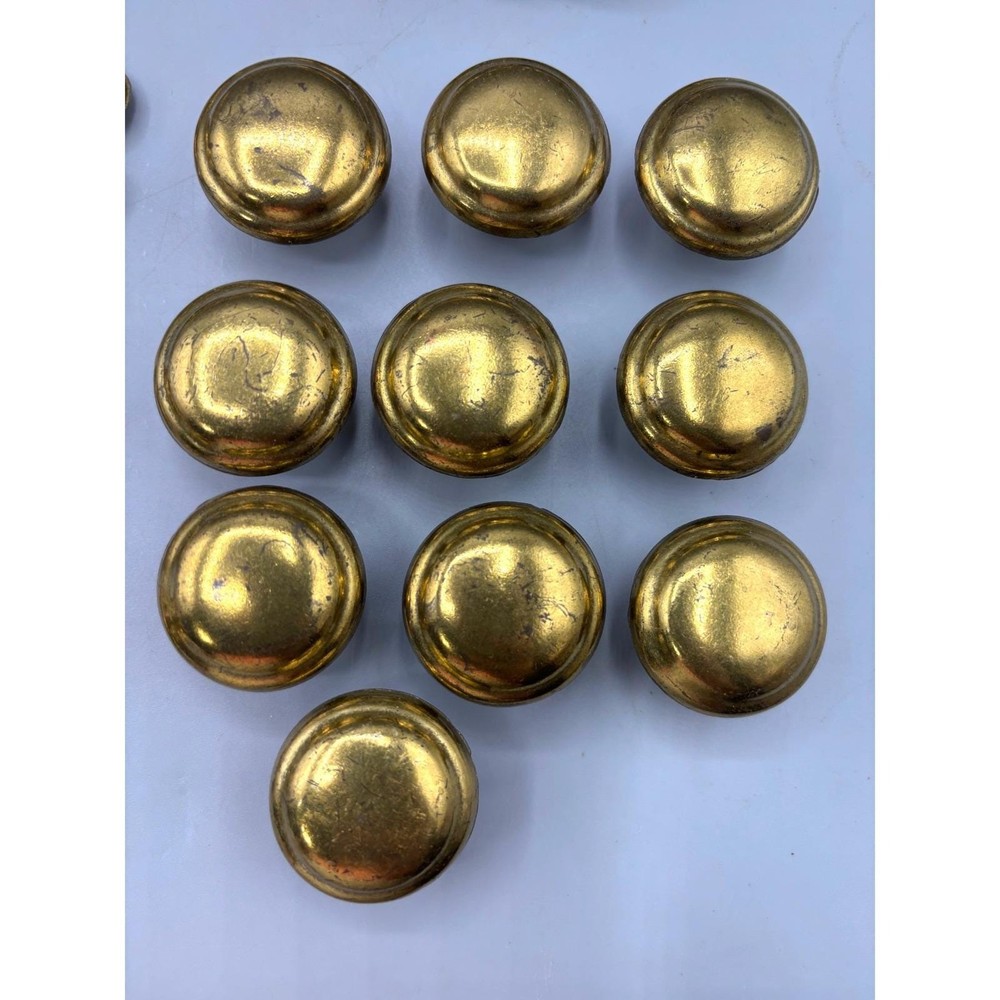 Vtg Brass Gold Tone Drawer Pulls Knobs 24 Pc Dresser Hardware Replacement