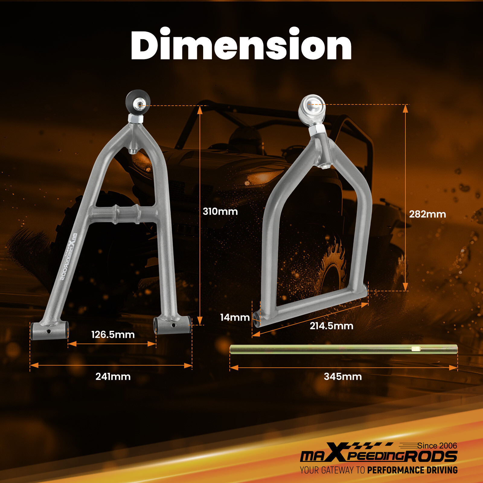 Front Upper+Lower Control A Arm+2+1 Wider Extender for Yamaha Banshee 350 YFZ350