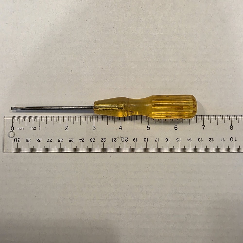Stanley Flat Slotted Screwdriver USA Small Yellow
