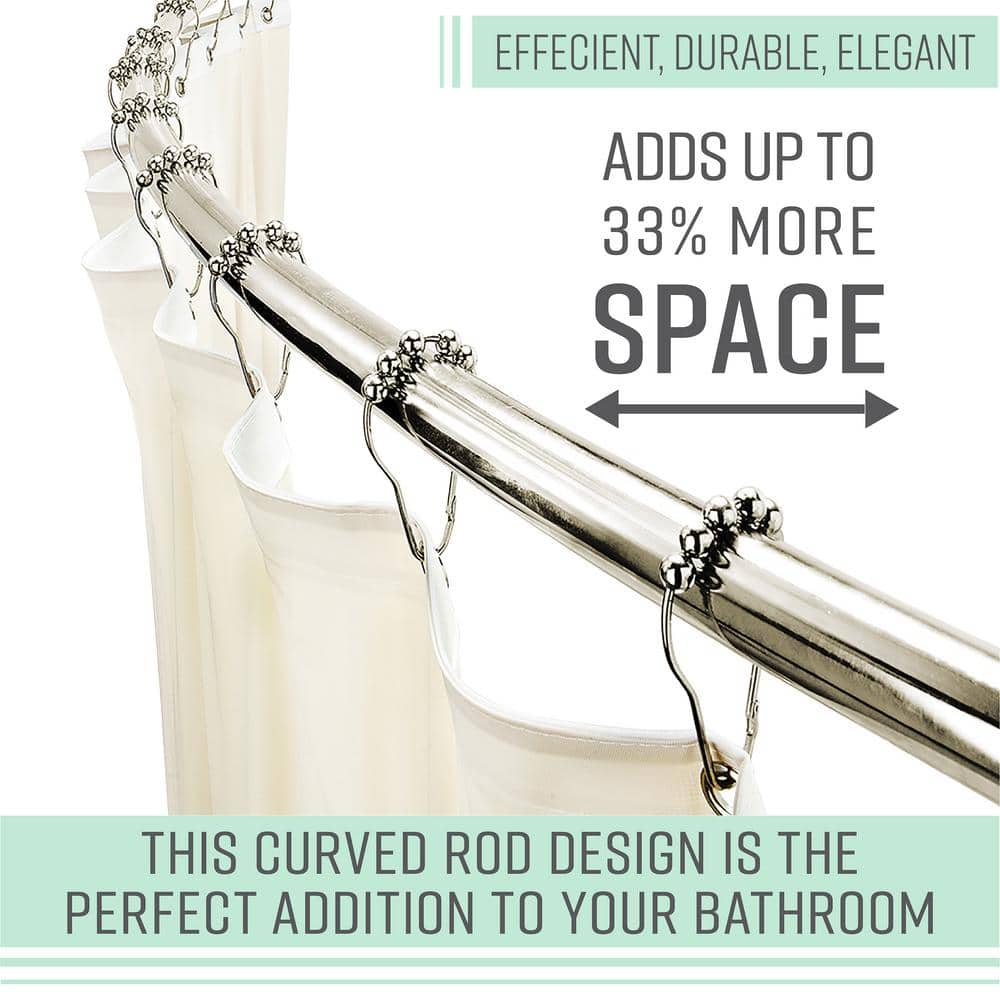 Curved Wall Mounted Rod in Satin Nickel