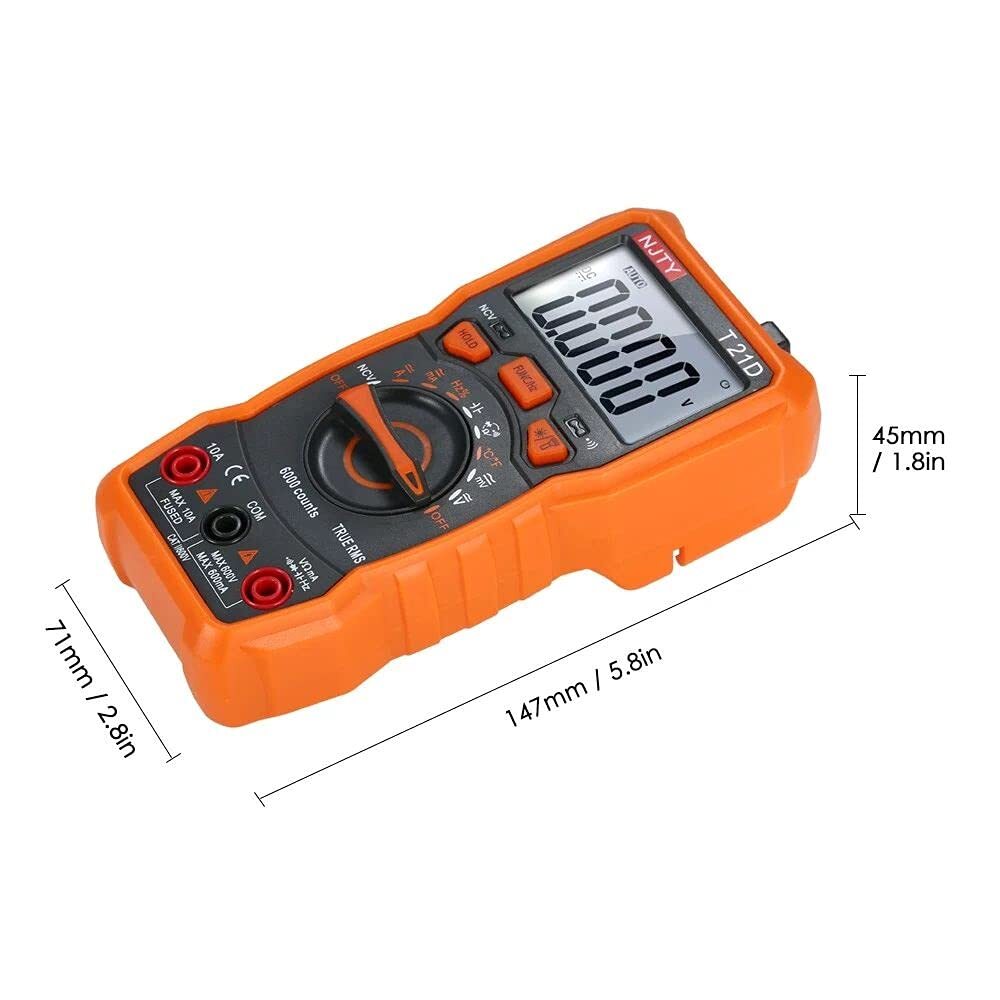 SATMW T21D Mini Digital Multimeter 6000 Counts Multi-Functional Non Contact True