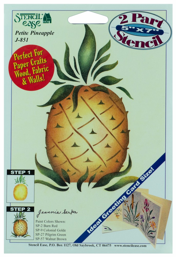 Stencil Ease 2 Part Decorative Stencil 5" x 7" Petite Pineapple Design