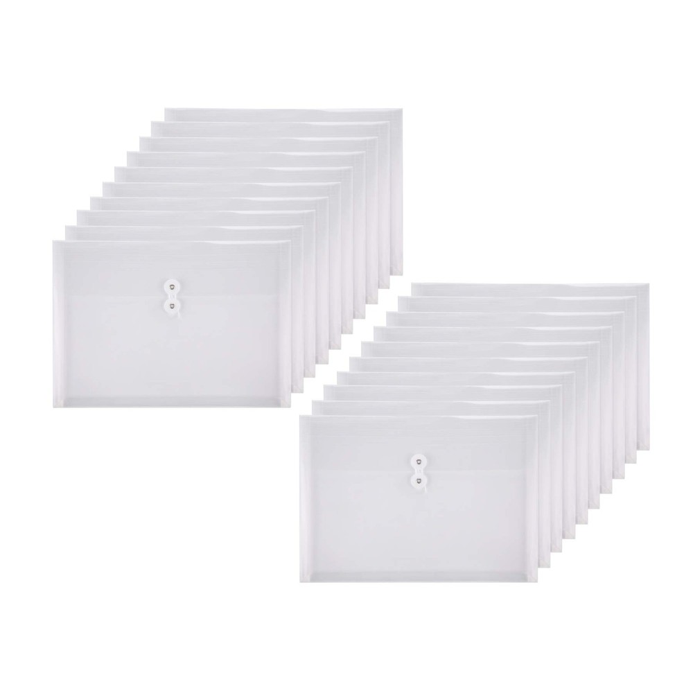 Clear String Closures Poly Envelopes Side Opening Folder Pocket Pack of 20 Bo...