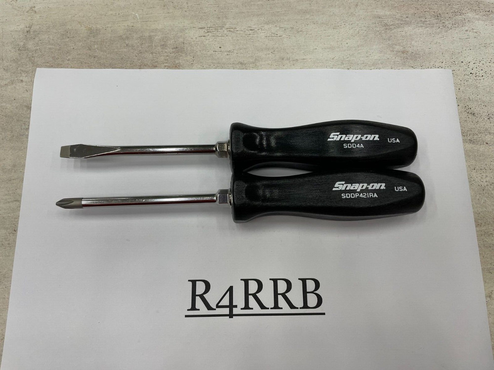 Snap-on Tools USA NEW 2pc BLACK Hard Handle Flat Phillips Head Screwdriver Set