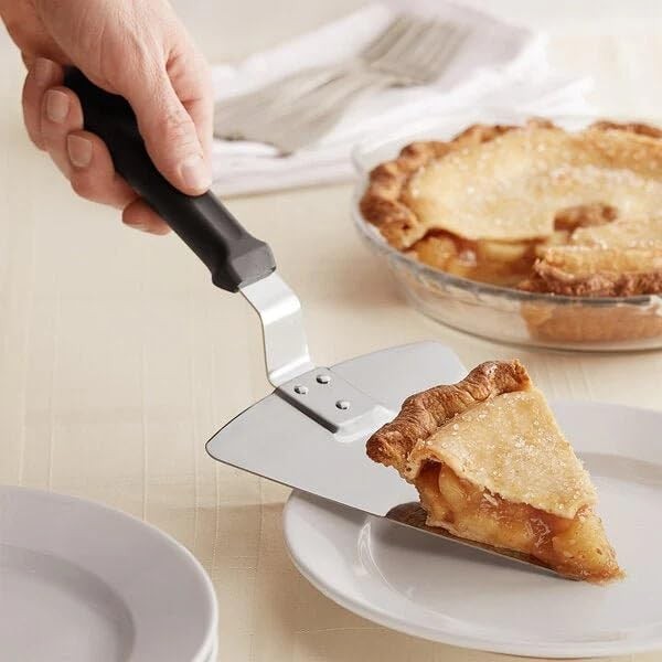 13.25" Extra Large Pizza Pie Cake Server Black Offset Handle Stainless