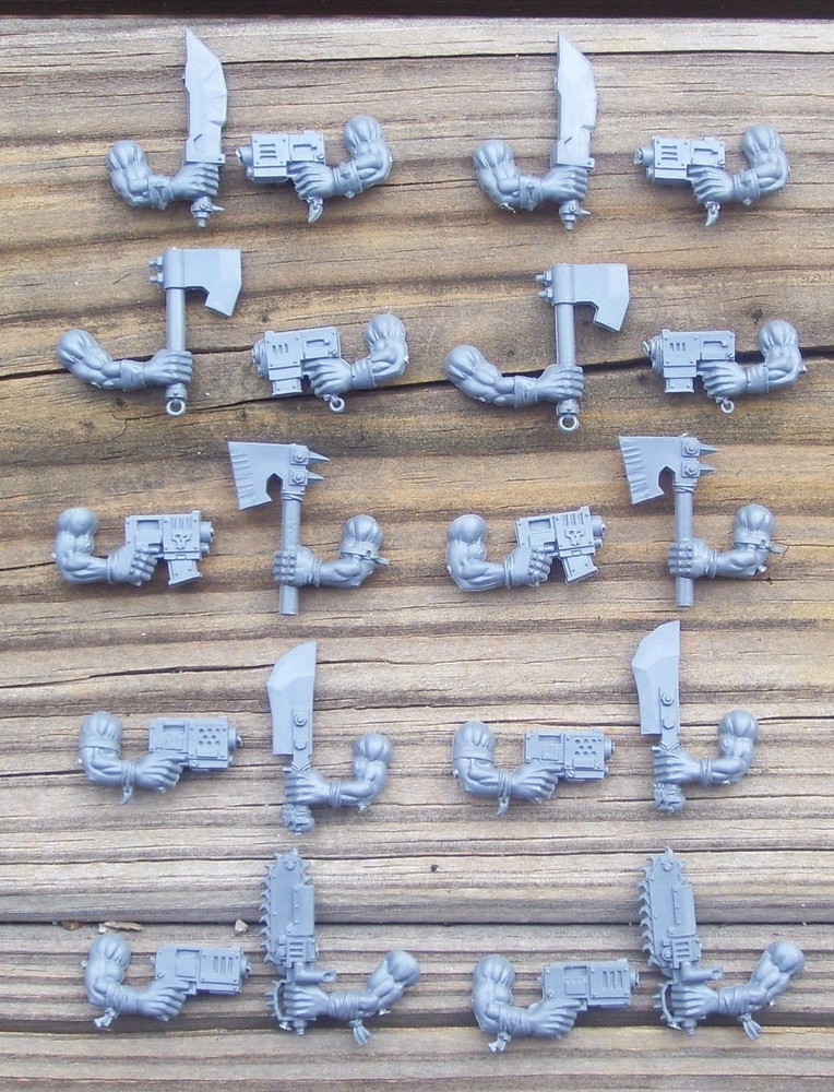 40K Orks Ork Boyz Slugga & Choppa Arms Bits 10 pair Bitz
