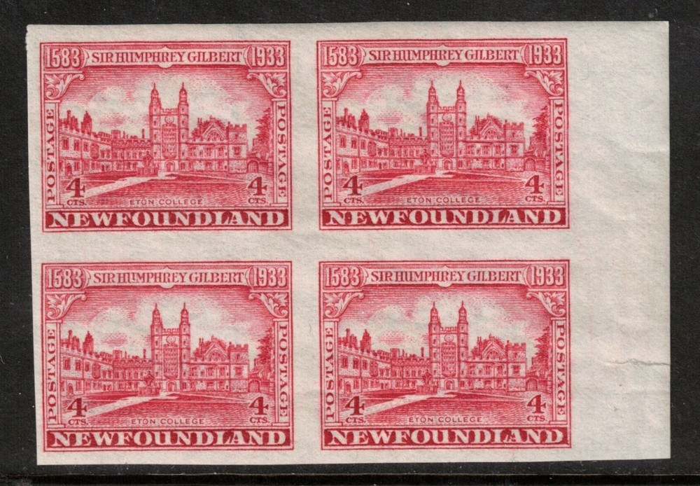 Newfoundland #215a Extra Fine Never Hinged Imperf Block
