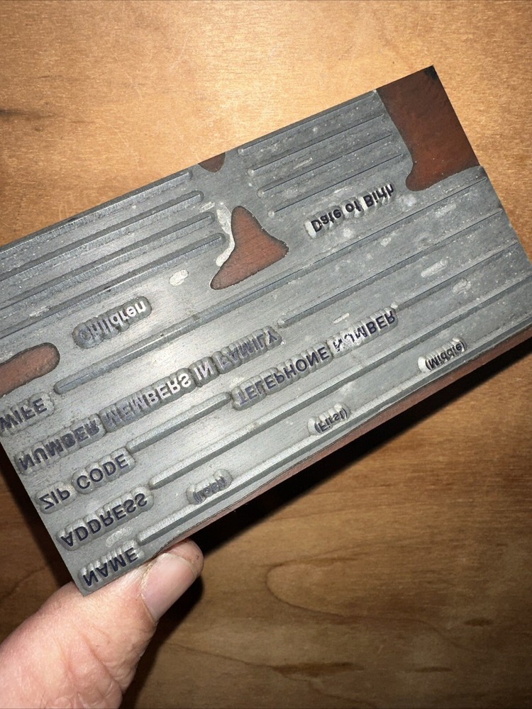 Printing Block “ Business Form Document “ Name, Address, DOB, Zip Code Etc.￼