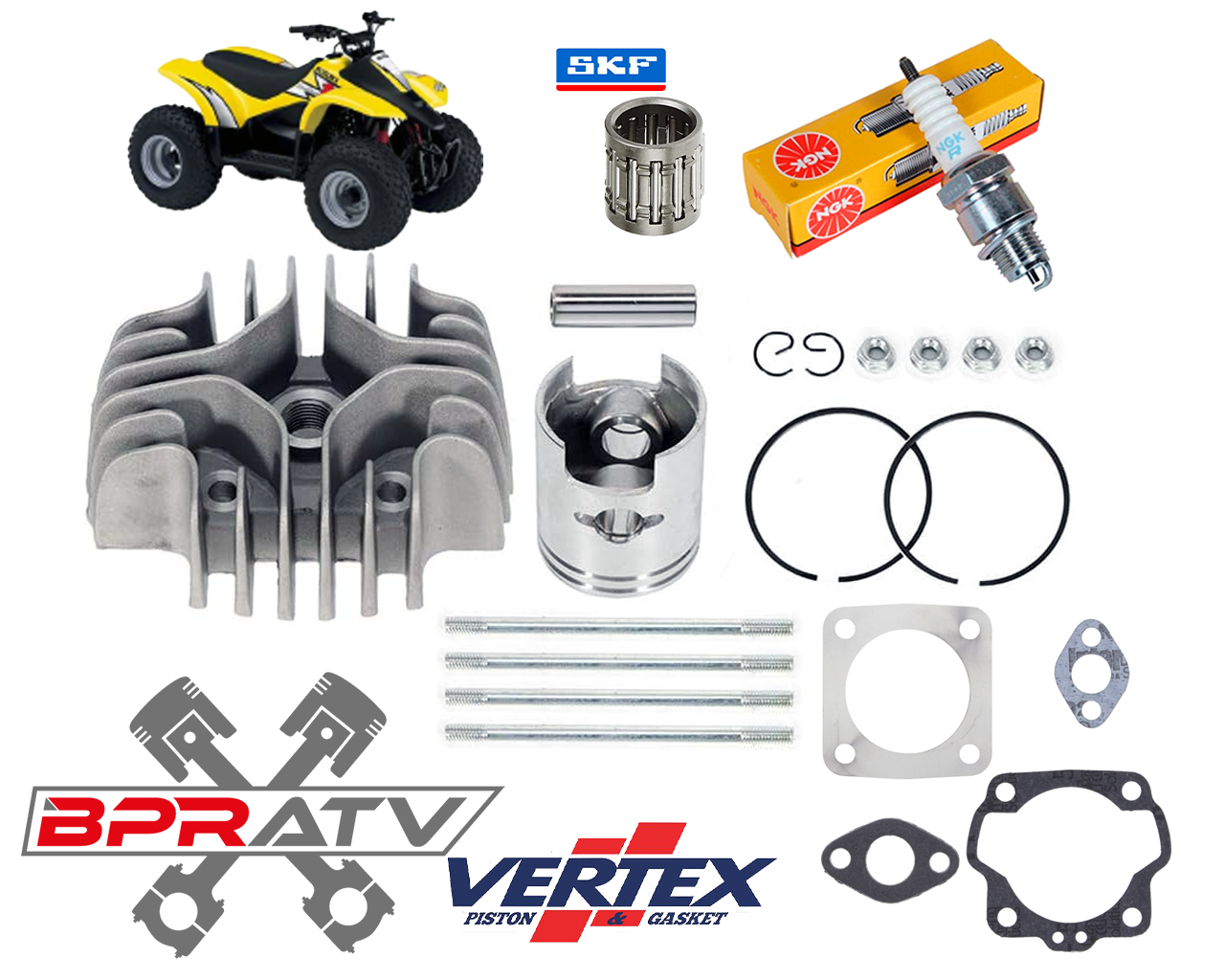 Suzuki LT50 LT 50 LT-50 New Cylinder Head Vertex Gasket Stock Piston Top End Kit