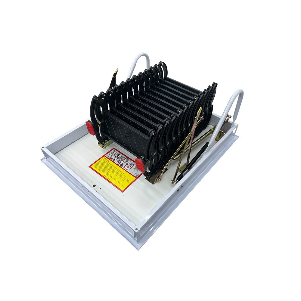 31.5'' x 39.4'' Black Attic Pull Down Ceiling Ladder Stairs 9.84 ft/12 Steps