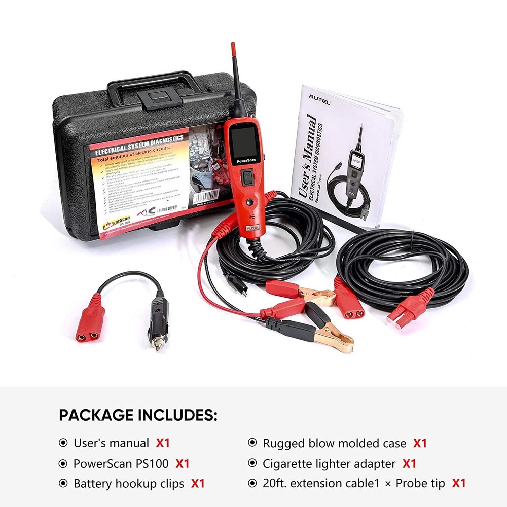 Autel PowerScan PS100 Diagnostic Tool Electrical System 12/24V Circuit Test Lead