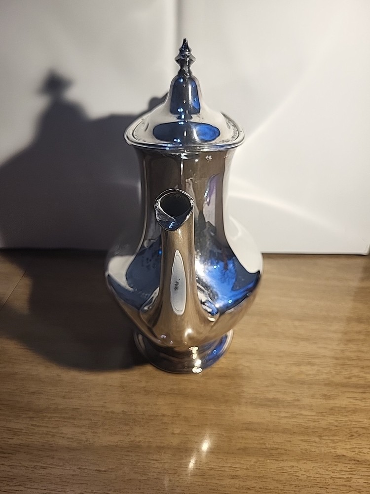 Vintage Poole Teapot Silver Plate #954 9"Tall