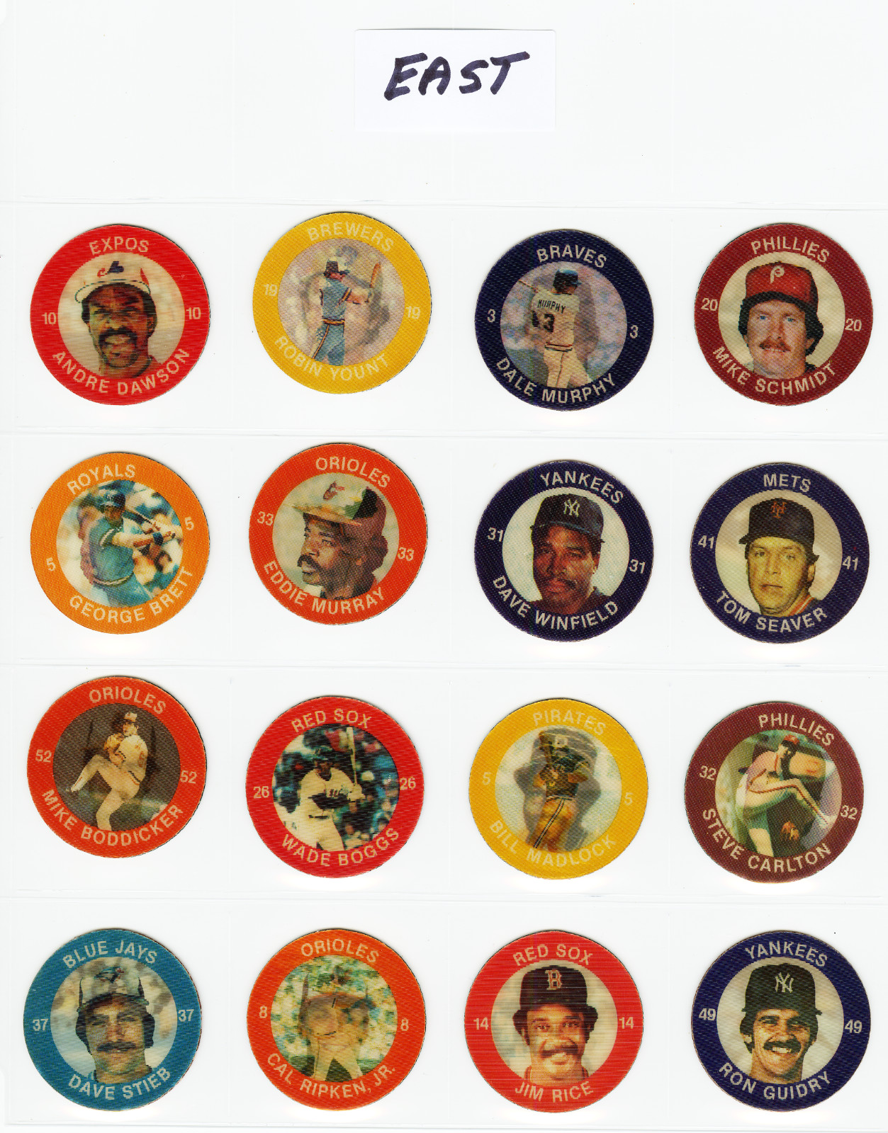 1984 7-11 Action Coins NM/MT Complete Set of 72 West (24) Central (24) East (24)