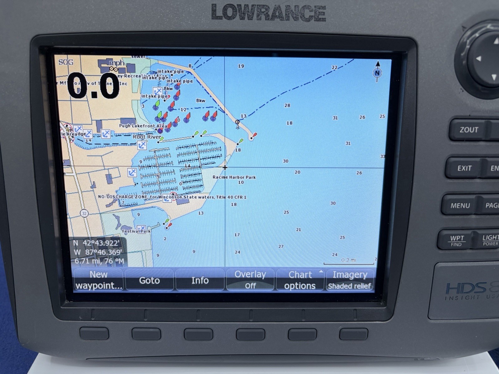 Lowrance HDS 8 Gen 1 Insight USA GPS Chartplotter Fish Finder Display W/ Mount