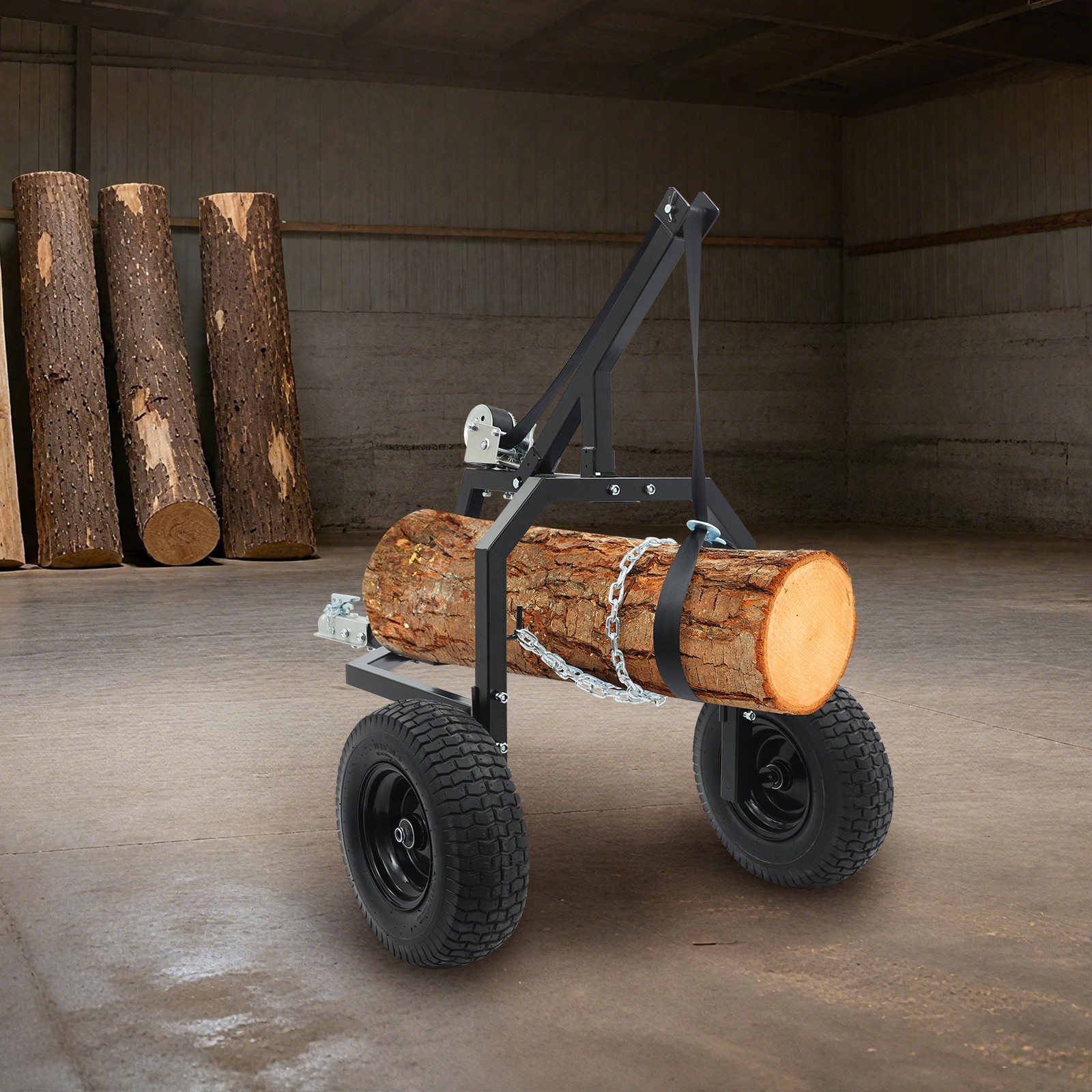 Heavy Log Skidder Logging Trailer Transporting Cart Trolley Log Skidding Cart