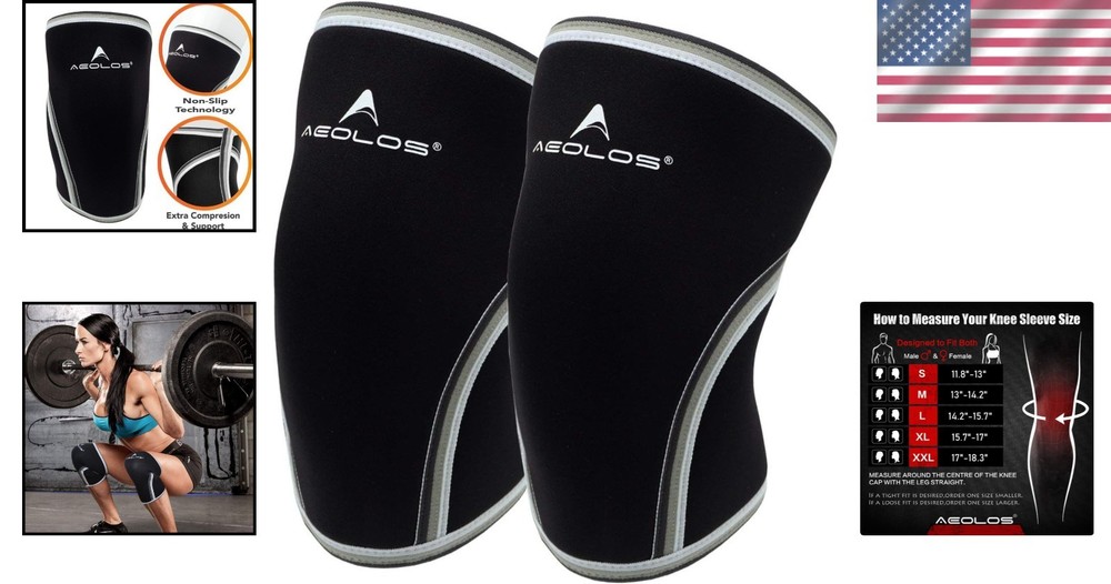 Supportive Compression Sleeves for Knees, 2-Pack