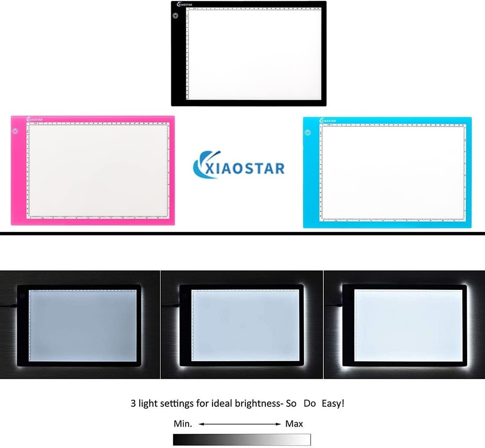 Light Box Drawing Pad, Tracing Board with Type-C Charge Cable and Brightness ...