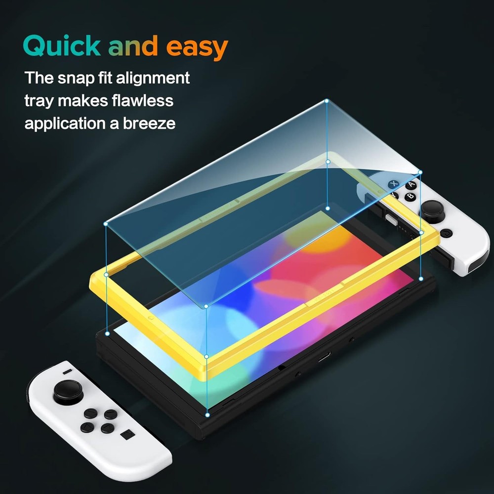 ivoler 4-Pack Tempered Glass Screen Protector Designed for Nintendo Switch OLED