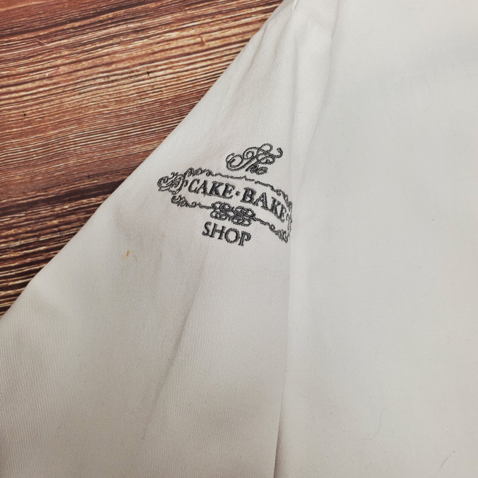 Happy Chef Size Medium White Bakery Shirt Jacket Cake Bake Cook