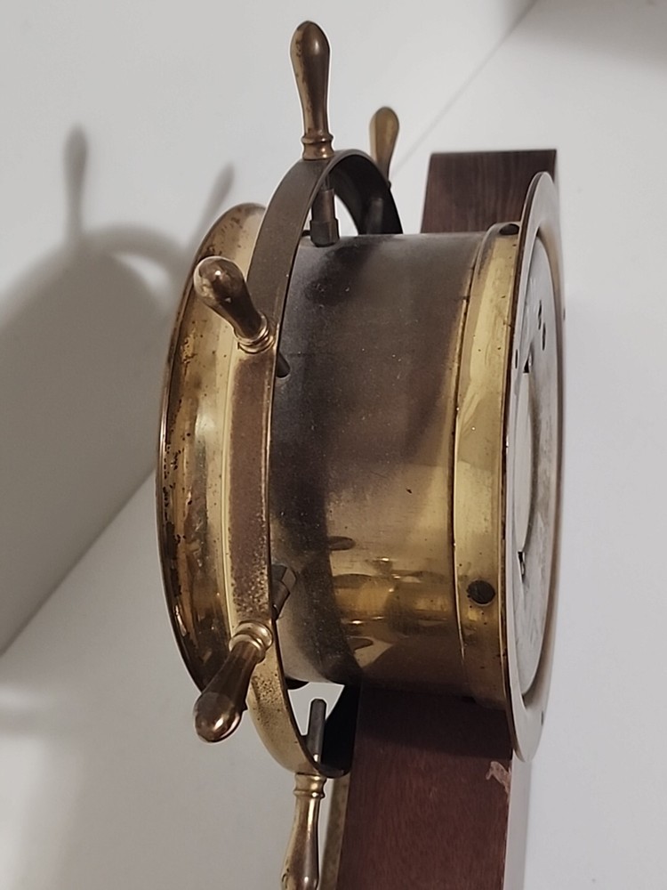 Seth Thomas Ships Bell Brass Helmsman Clock & Barometer E537-011