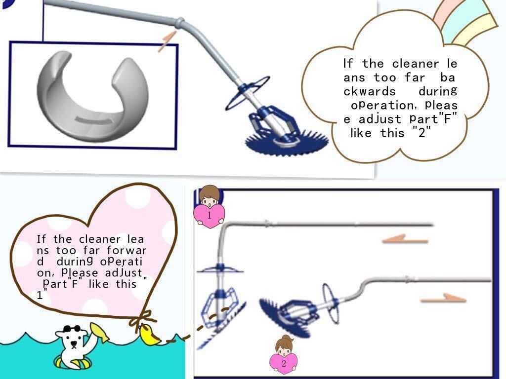 Automatic Swimming Pool Vacuum Cleaner Inground Above Ground & Hose Set Blue