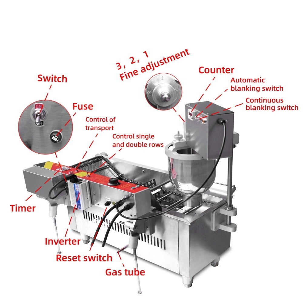 propane Gas Commercial Automatic Donut Maker Doughnut Making Machine