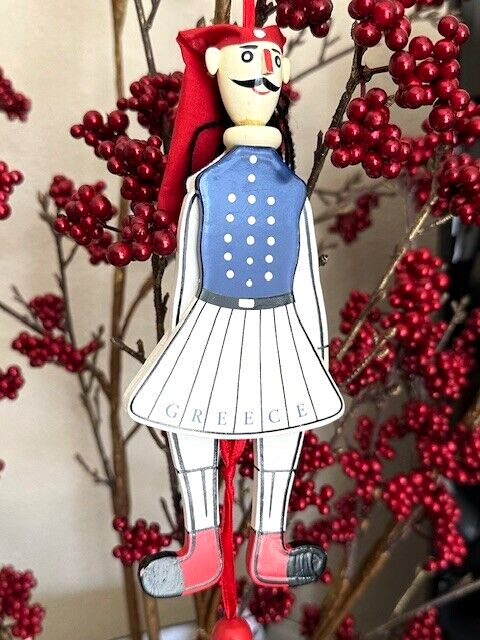 Vintage Pull String Puppet Wood Toy Grecce 1980