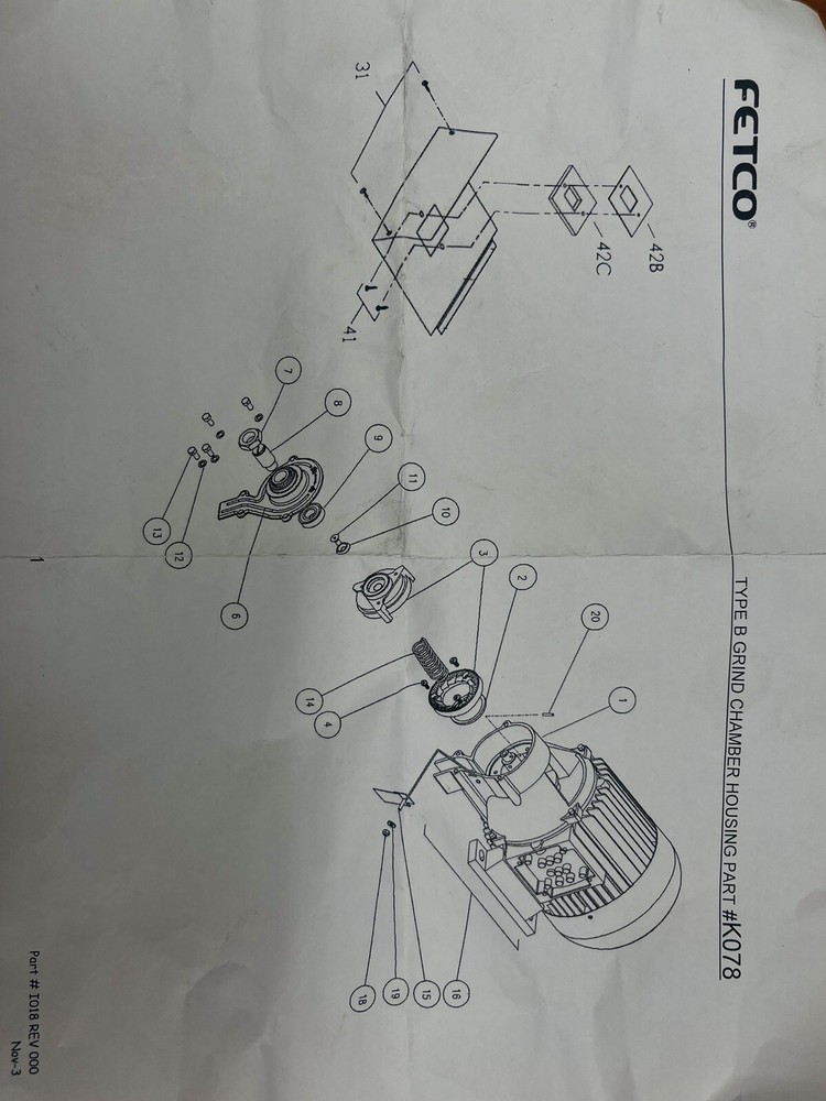 Fetco 1000.00078.00 Grinding Chamber Assembly