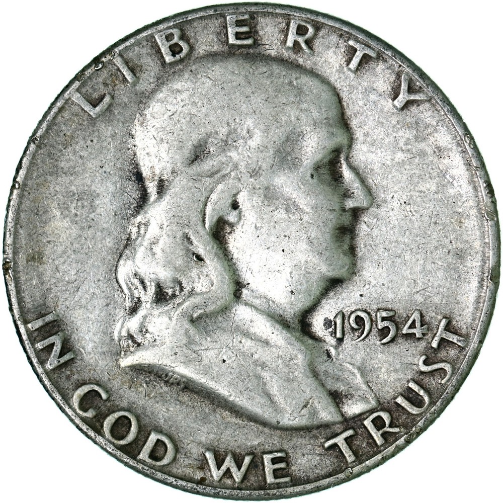 1954 S Franklin Half Dollar Fine 90% Silver