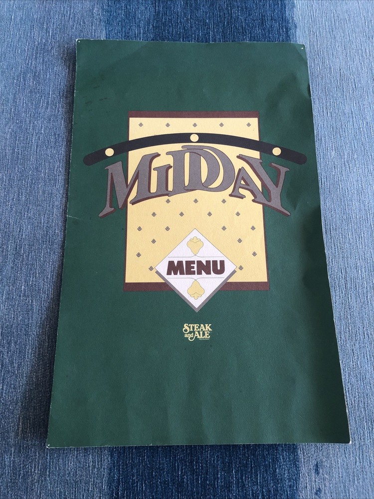 Steak & Ale Vintage Menu Midday Large Menu 1982