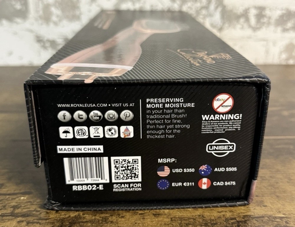 NEW - Royale Genius Heating Element 3-in-1 Blower Brush – Static-Free – Ionic
