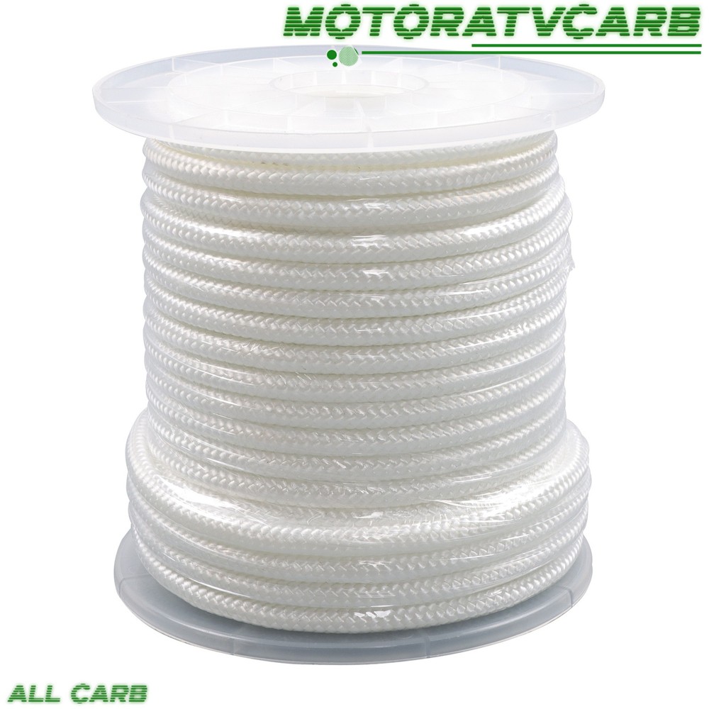 ALL-CARB 5/16" × 100' White Nylon Rope Solid Braided Strong Durable Weatherproof