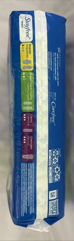 Stayfree Maxi Pads Super Wingless Unscented 48 Count