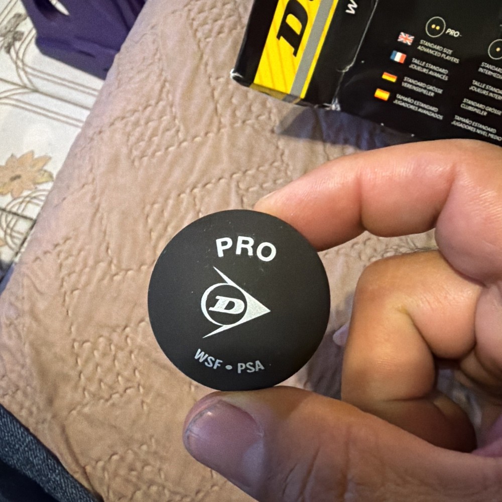 Dunlop Pro Double Yellow Dot Squash Balls (Dozen Pack)