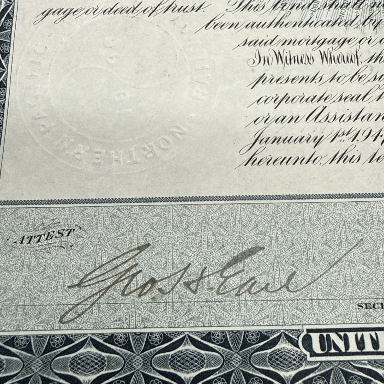 Northern Pacific Railway Co. 1897 dated $1,000 Railroad Gold Bond Gorgeous