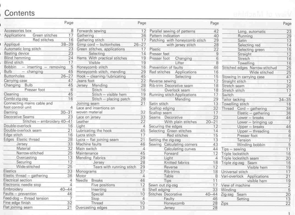 BERNINA 930 Record 930 Electronic User Manual USERS Guide - WIRE BINDING - COLOR
