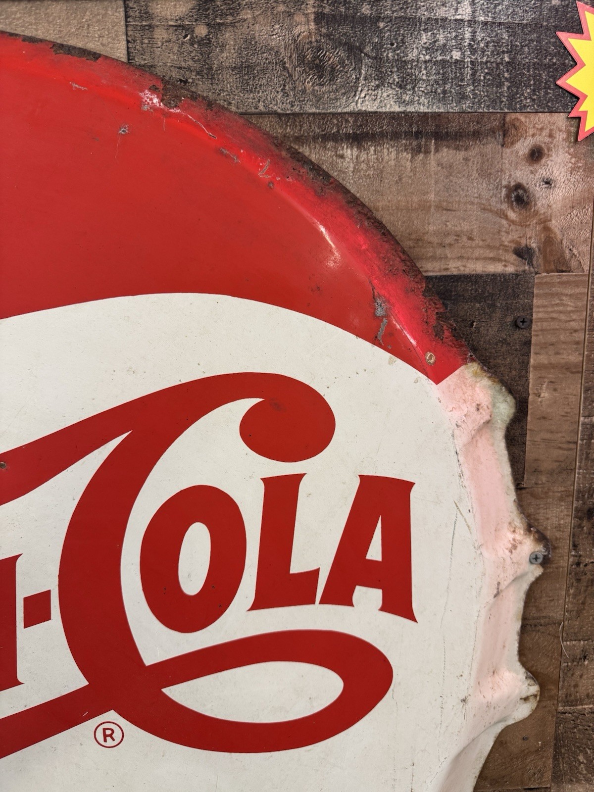 Original 30” Pepsi Bus Sign Metal Single Sided Pepsi Cap Sign