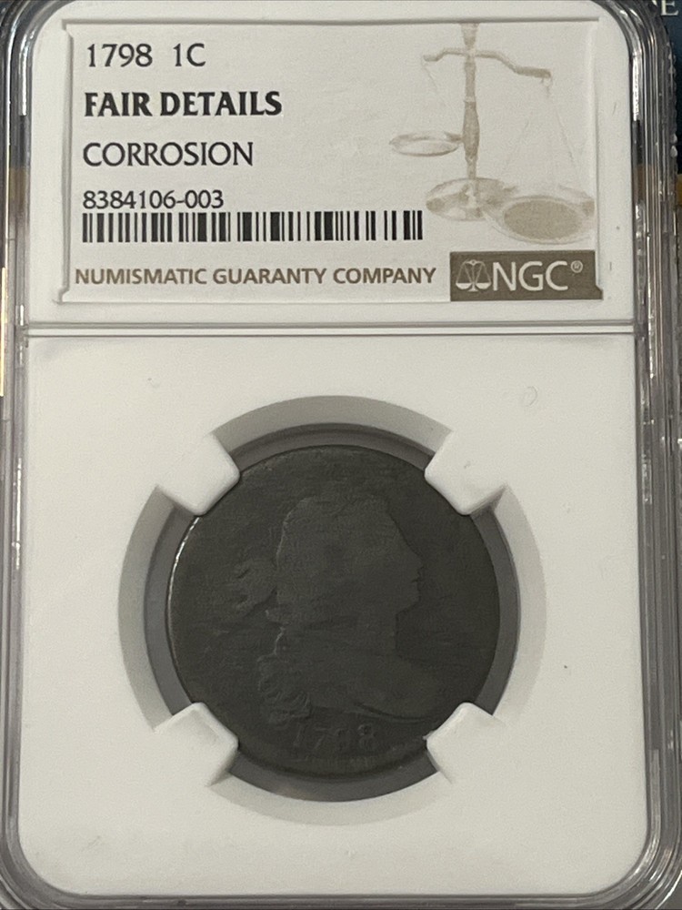 1798 One Cent Draped Bust Cent NGC FAIR DETAILS