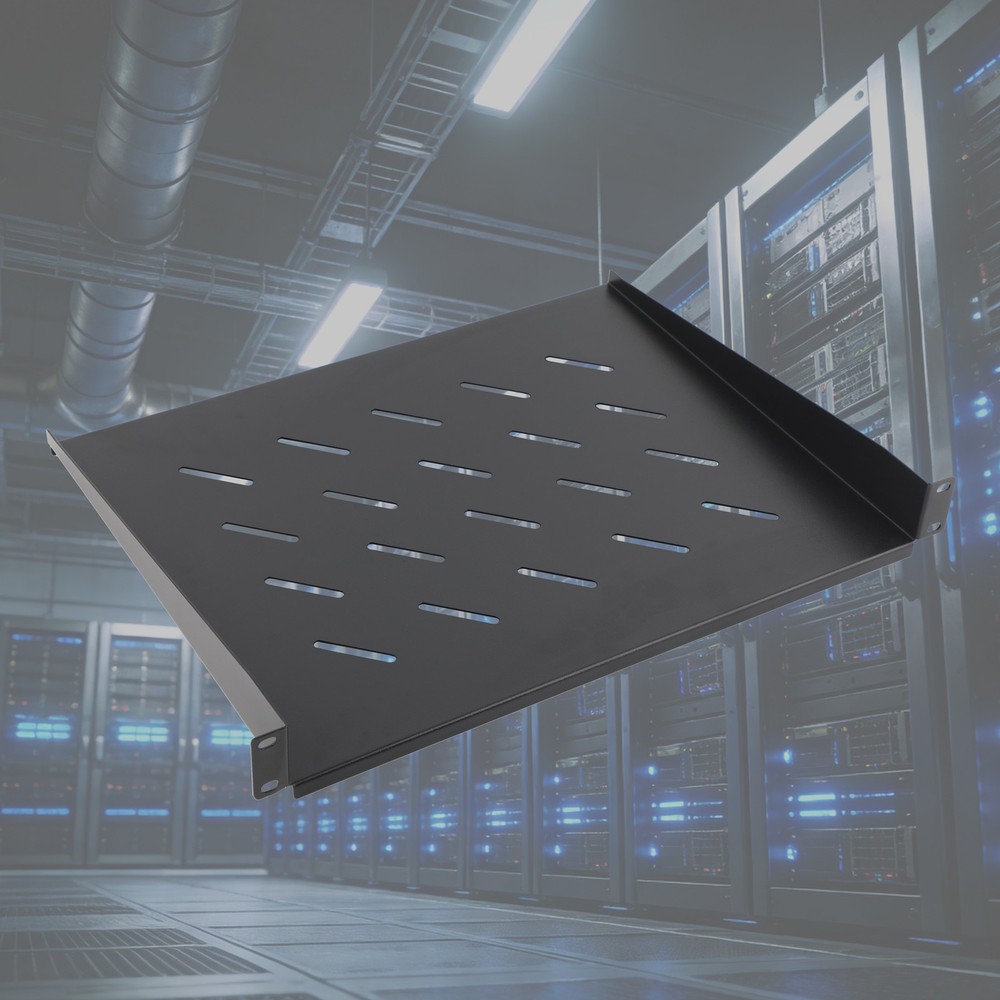 1/2Pcs 19" Rack Mount Fixed Rack Server Shelf 1U Vented Rack Mount Tray