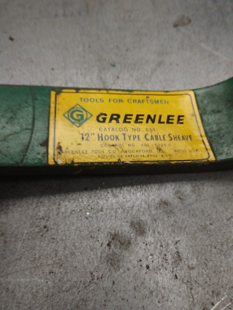 Greenlee 651 12 Hook Type Cable Sheave