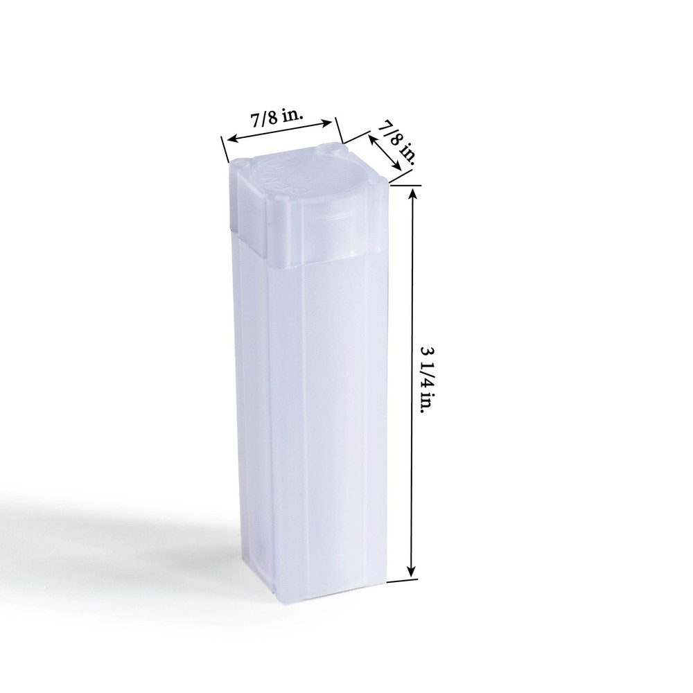 Lighthouse - Square Coin Tubes - Convenient Push Top, 10 pack, White